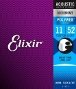 Elixir 11025 PolyWeb 80/20 Bronze Custom Light 11-52 Elixir 11025 PolyWeb 80/20 Bronze Custom Light 11-52